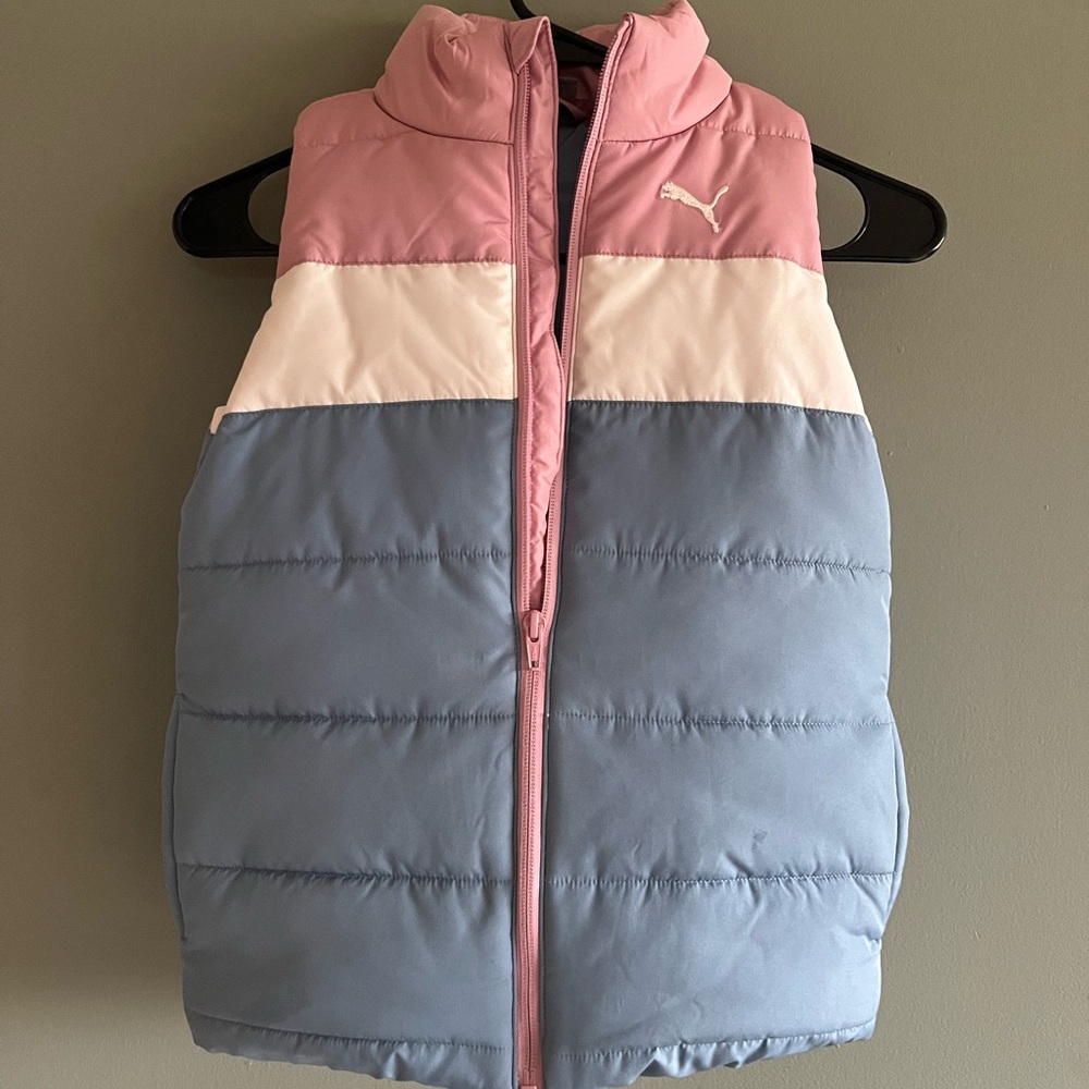 Puma Pink and Blue Color-Block Vest